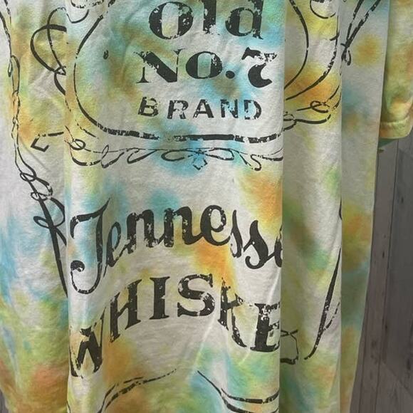 Jack Daniel's Whiskey XL Tie Dyed Short Sleeve 100% Cotton Crew Neck Tee Shirt - Picture 3 of 6